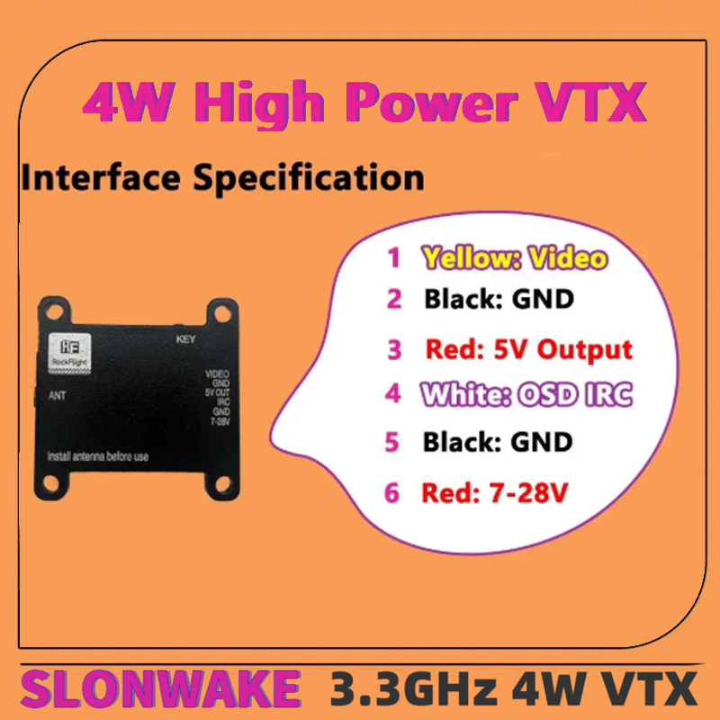 SLONWAKE FPV 3.3G 16CH 4000mW  - огляд і ціна Rc Transmitter Drone