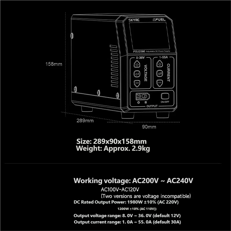 SKYRC PSU2000 1980W Adjustable - огляд і ціна Drone Rc