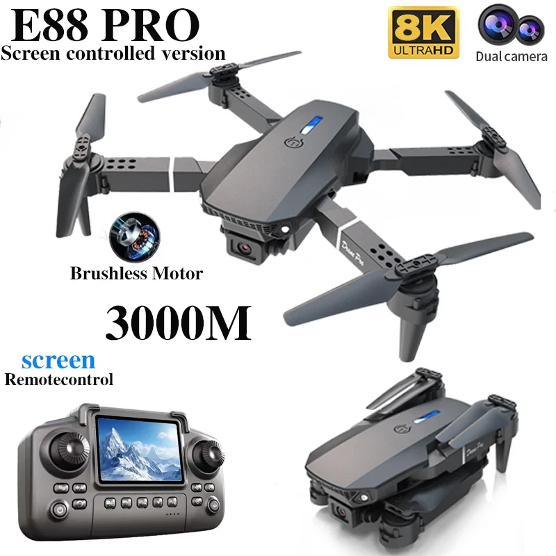 Professional E88 PRO Drone wit - огляд і ціна Drone Rc Land