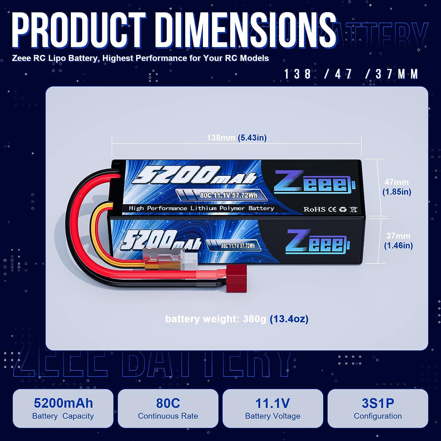 1/2pcs Zeee 3S 5200mAh Lipo Ba - огляд і ціна Drone Rc Land