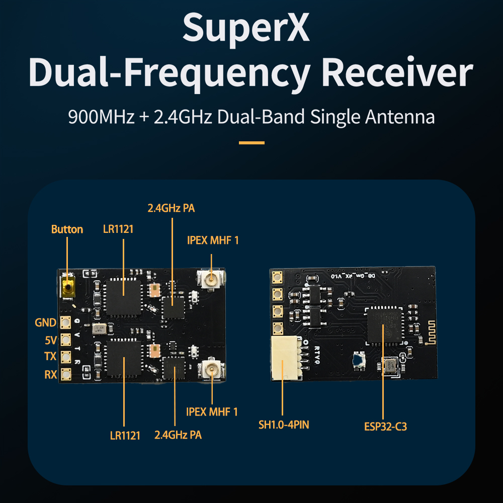 HPXGRC Super X Dual ELRS Recei - огляд і ціна Drone Rc Frequency