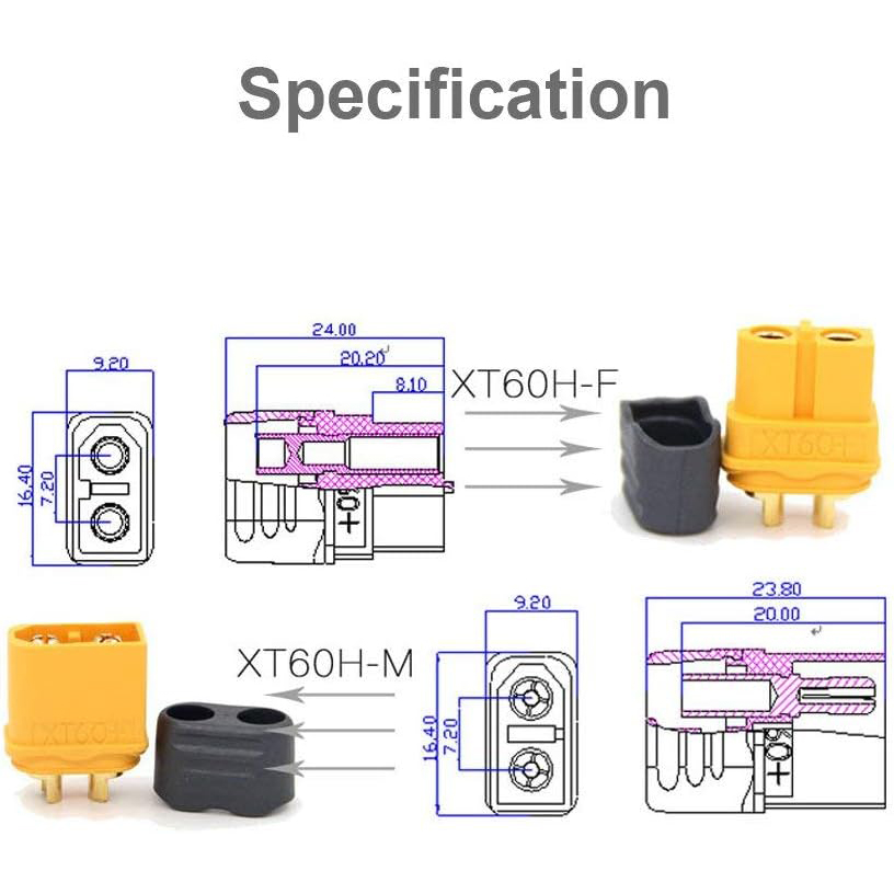 5 Pairs XT60H Connector Plug w - огляд і ціна Drone Rc Link