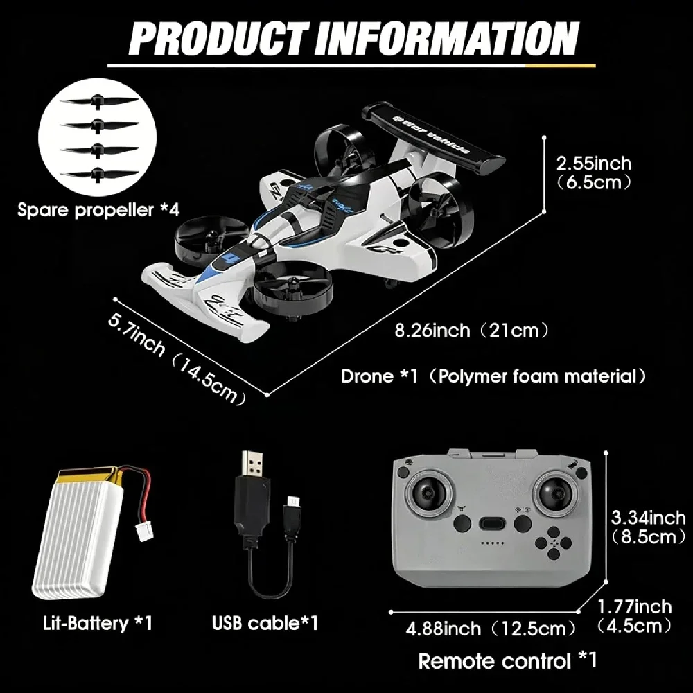 2 in 1 RC Flying Drone Car Dua - огляд і ціна Drone Rc Land