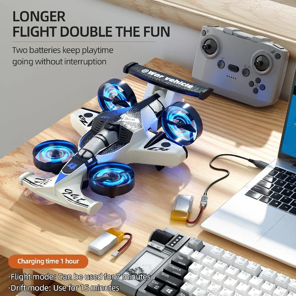 2 in 1 RC Flying Drone Car Dua - огляд і ціна Drone Rc Land